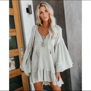 Crinkled Tassel Dress